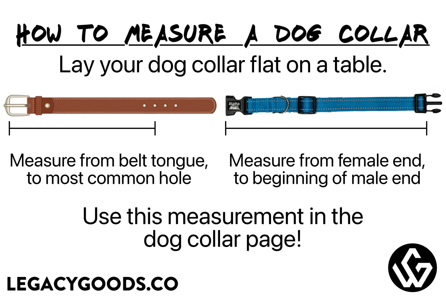 Schema on how to measure your existing dog collar correctly