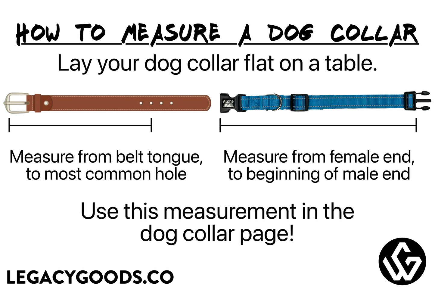 Schema on how to measure your existing dog collar correctly