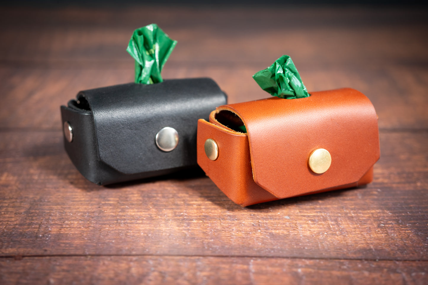 Eco-Friendly Vegetable Tanned Leather Poop Bag Holder