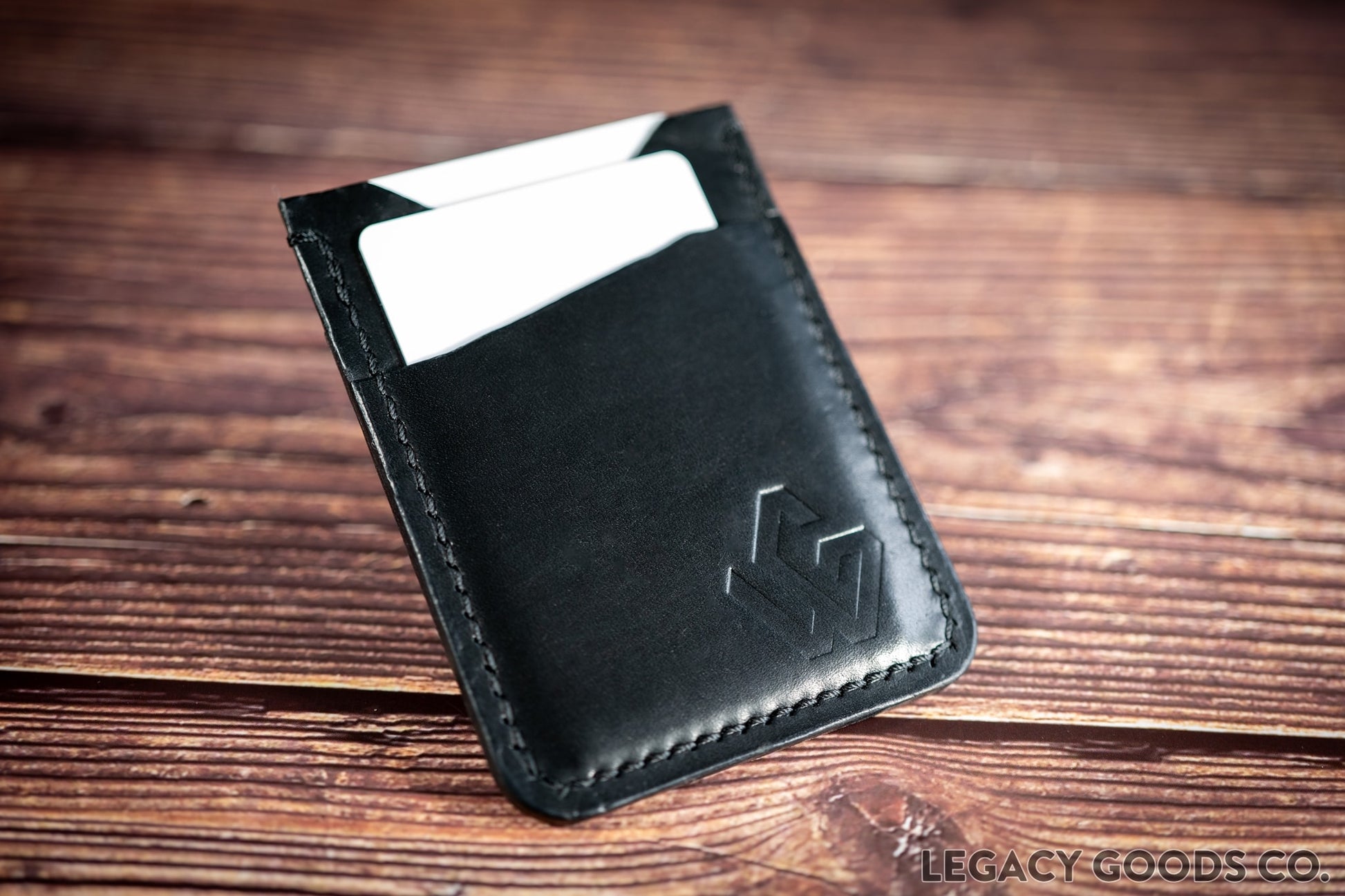 M1 Wallet handcrafted leather good in black | Portefeuille M1 en cuir fait à la main en noir