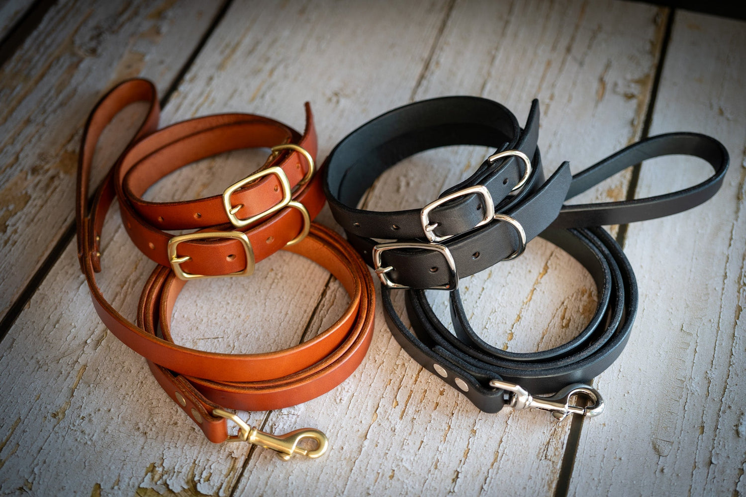 Handcrafted Leather Doge leashes and dog collars