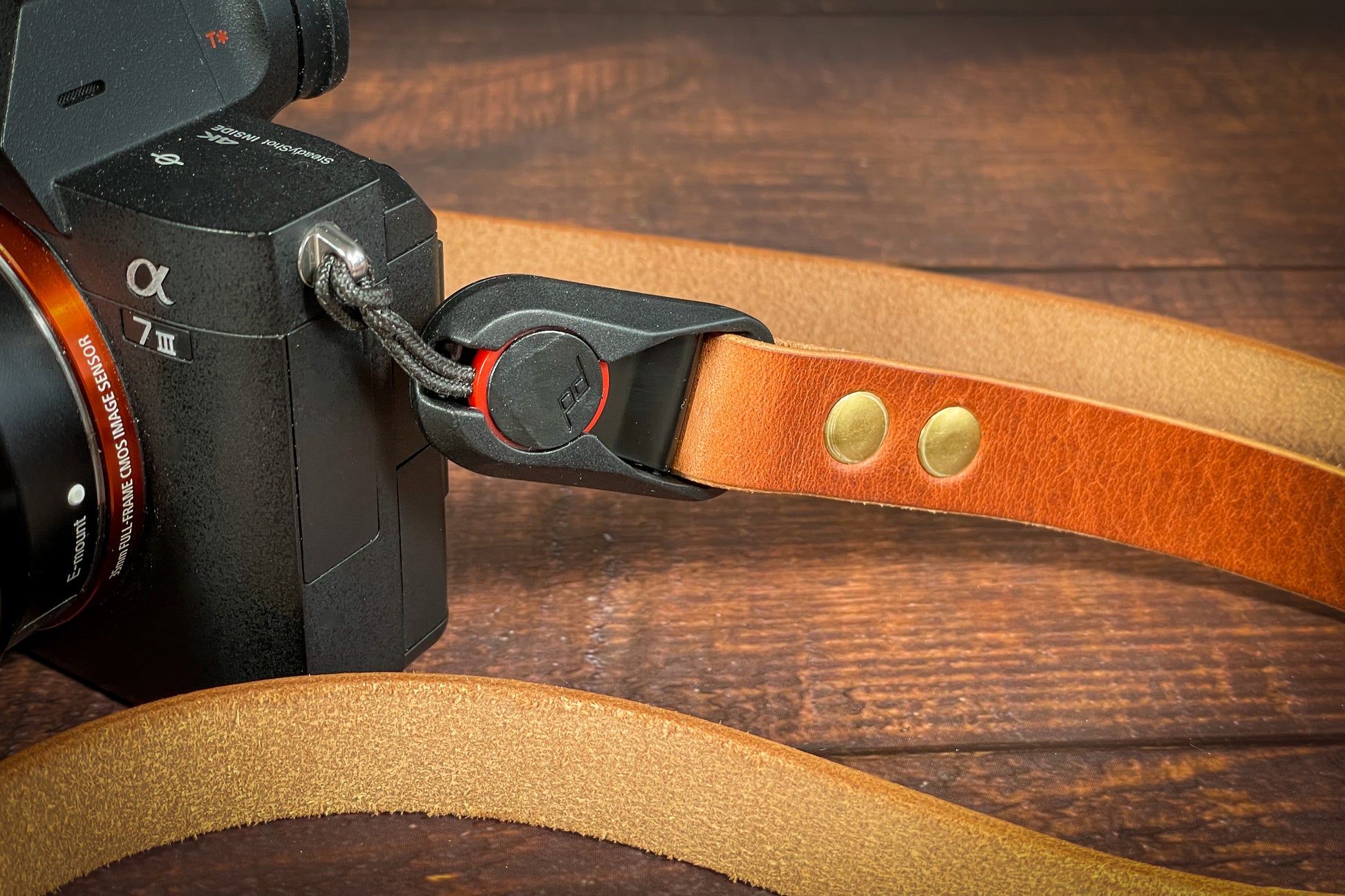 Eco-friendly Vegetable Tanned Leather Camera Strap with unique patina