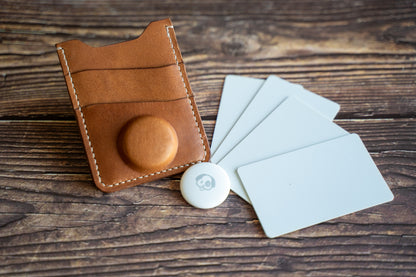 Slim wallet with six-card storage and AirTag compartment