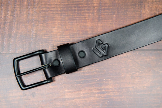 Timeless Belt with Matte Black Buckle crafted from premium English Bridle leather